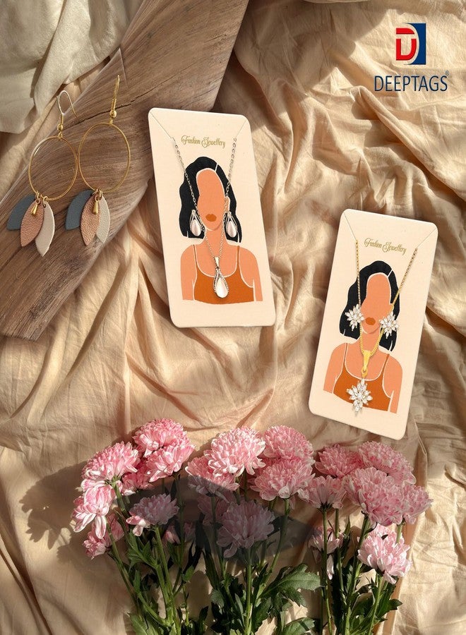 DEEPTAGS Printed Jewellery Display Cards with Transparent Plastic Bags for Bracelet, Earring, Jewelry, Necklace - Peach, 200 PCS - Image 4